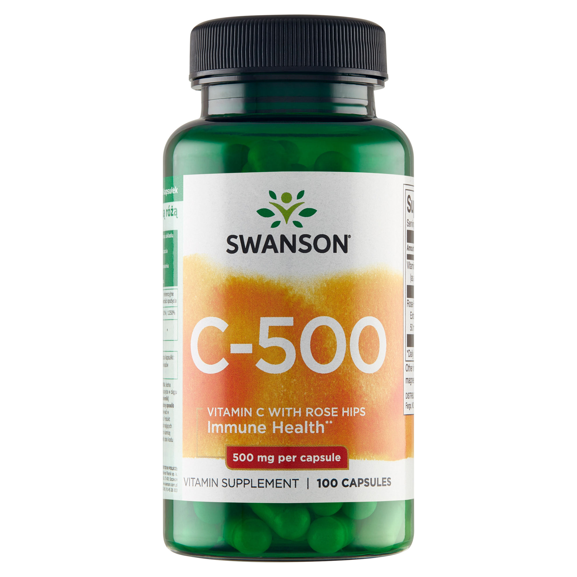Swanson C-500 witamina C z dziką różą 100 kapsułek zdjęcie