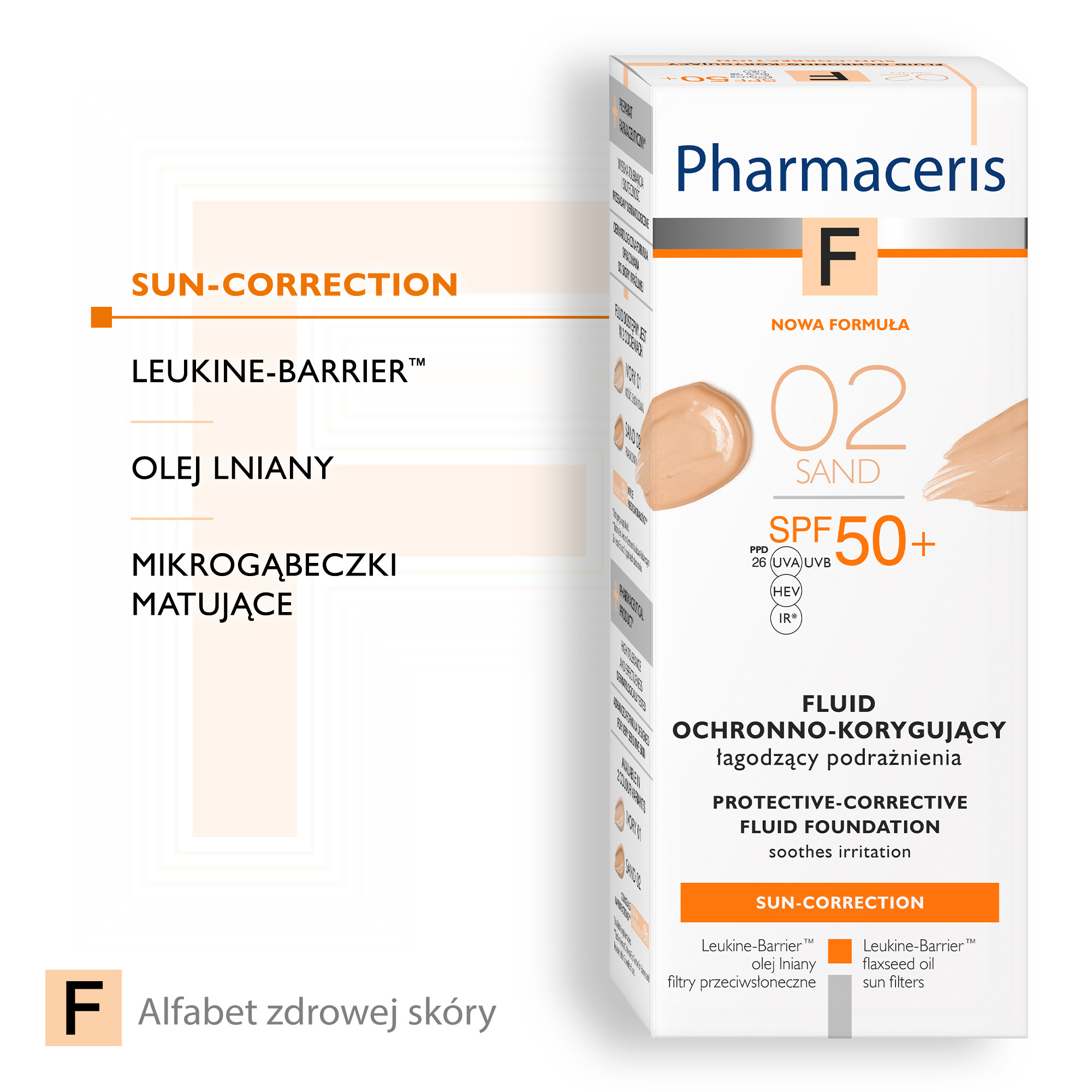 Pharmaceris F fluid ochronno korygujący SPF50+ najwyższa ochrona SAND 02 30 ml