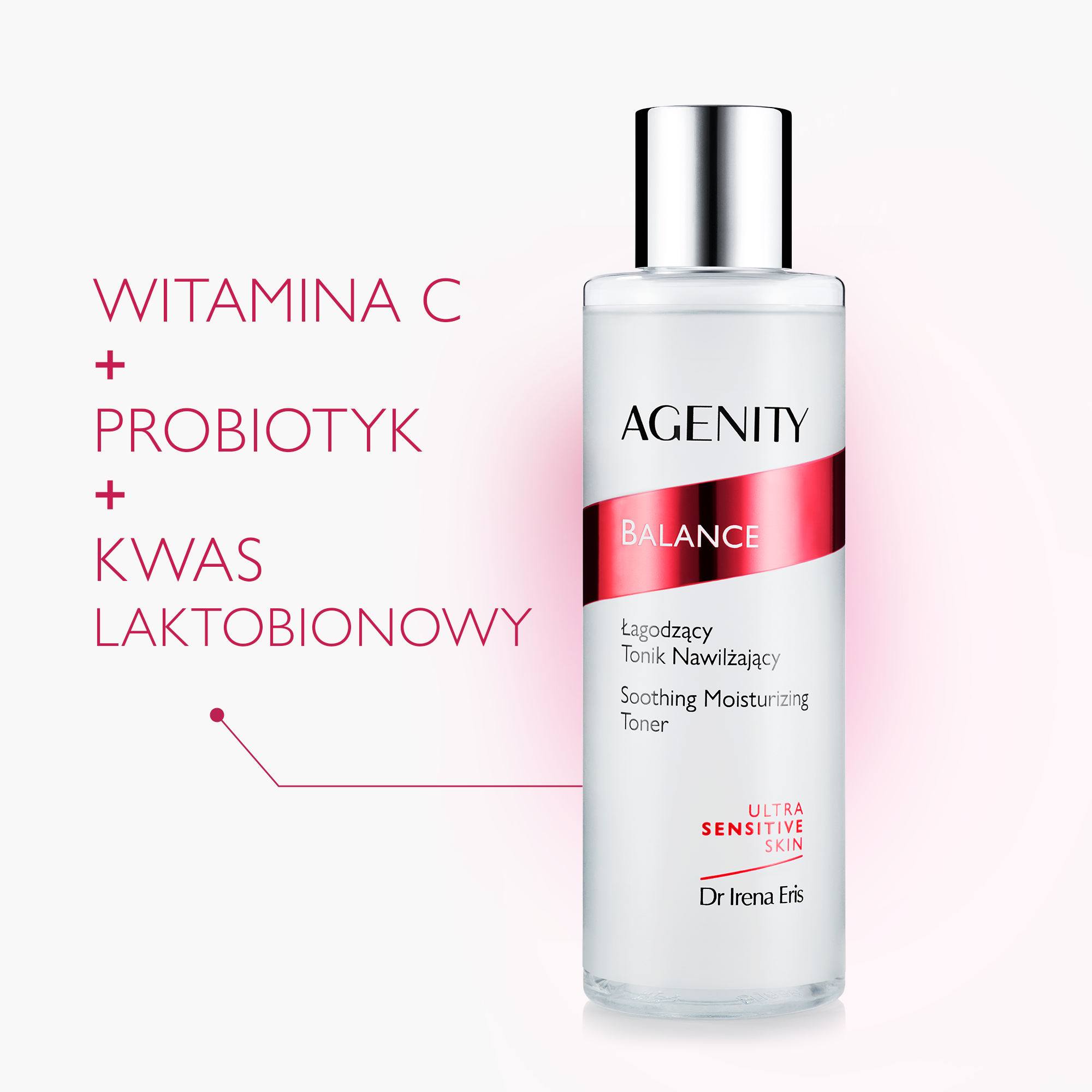 Agenity Balance, Tonik nawilżający łagodzący do każdego rodzaju skóry, 200 ml