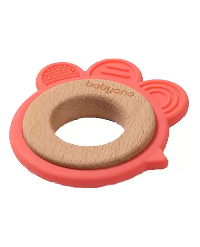 Babyono gryzak drewniany silikonowy Hen 1 sztuka [1075/03] zdjęcie