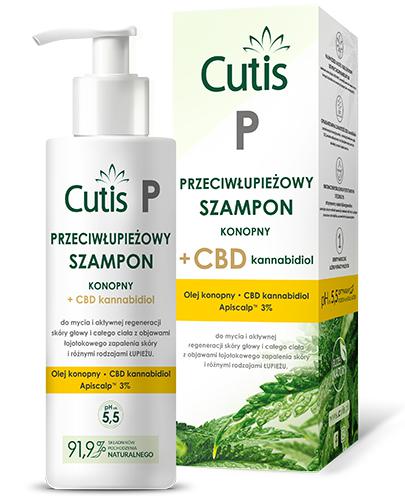 Cutis P Szampon przeciwłupieżowy konopny + CBD, 150 ml, cena, opinie, stosowanie zdjęcie