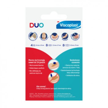 Viscoplast Duo zestaw plastrów 3 rozmiary kopertka 20 sztuk