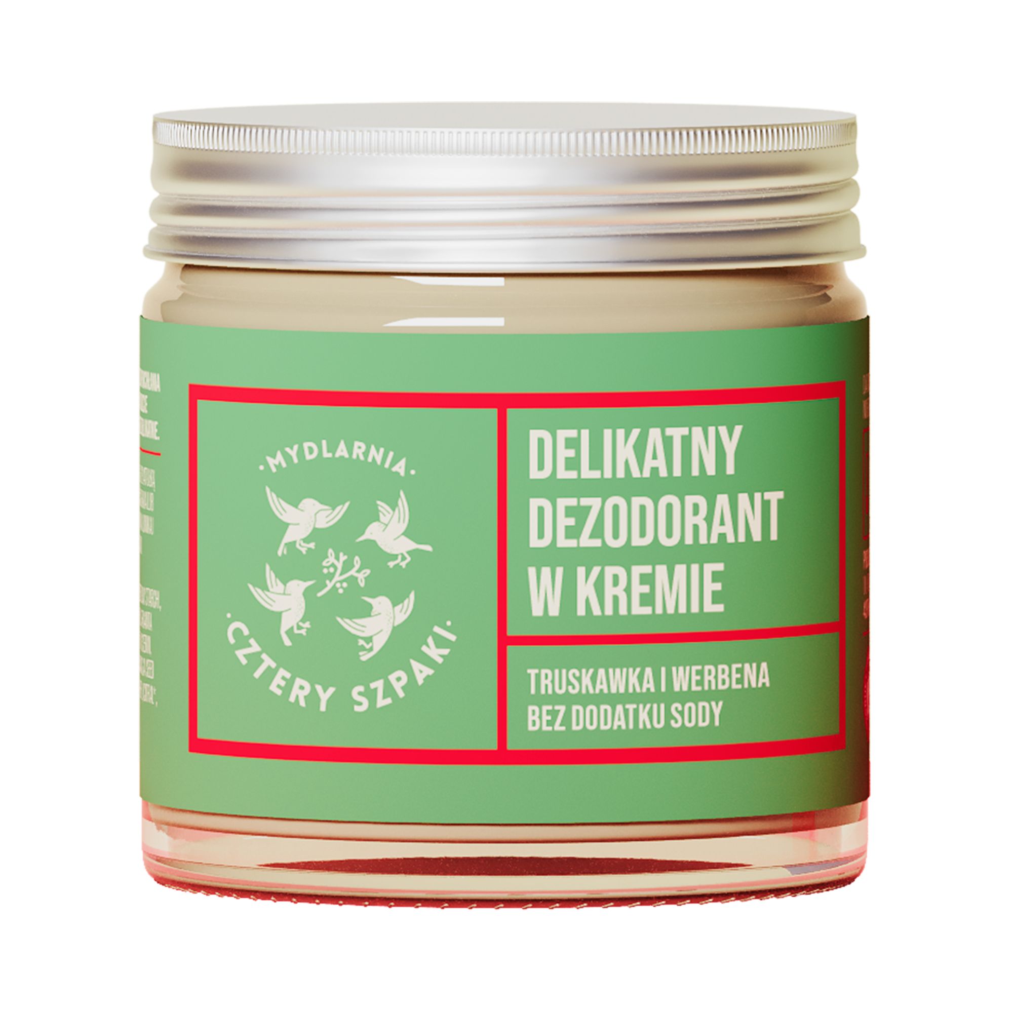 Mydlarnia Cztery Szpaki, Delikatny dezodorant w kremie - Truskawka i Werbena, 60 ml zdjęcie