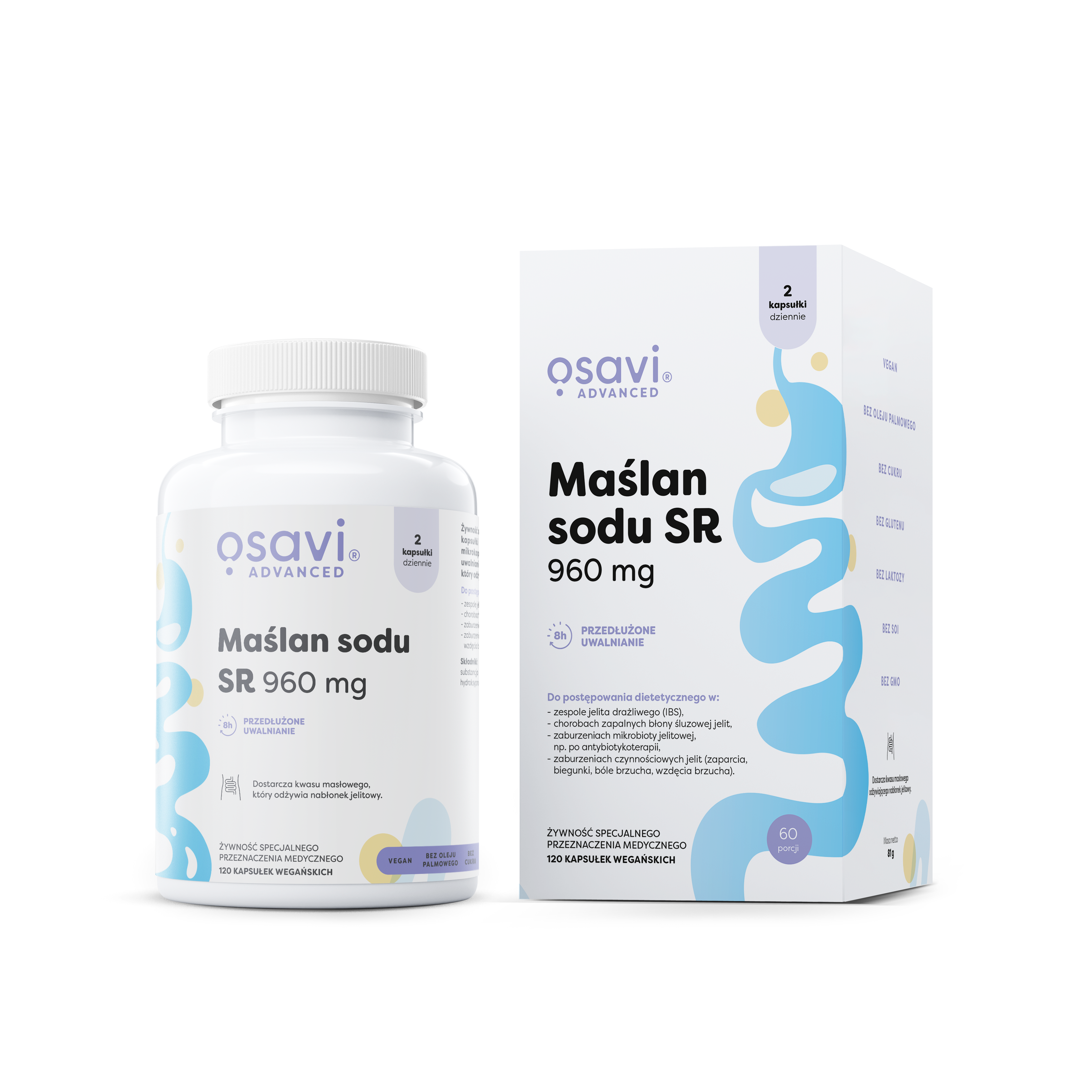Osavi Maślan sodu SR 960mg, 120 kapsułek vege