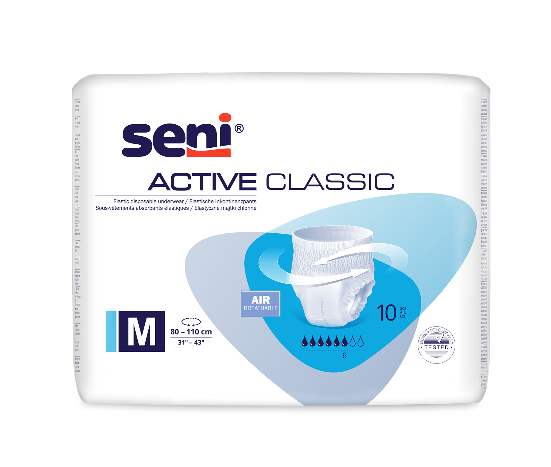 Seni Active Classic M Elastyczne majtki chłonne, 10 sztuk zdjęcie