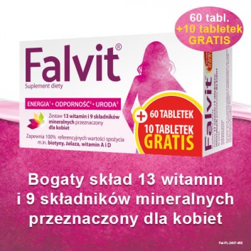 Falvit, tabletki, 60 + 10 sztuk
