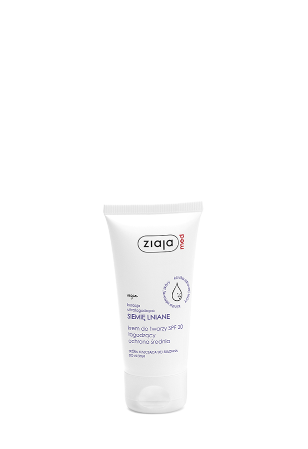 Ziaja Med kuracja siemieniem lnianym krem do twarzy SPF 20 łagodzący ochrona średnia 50 ml zdjęcie
