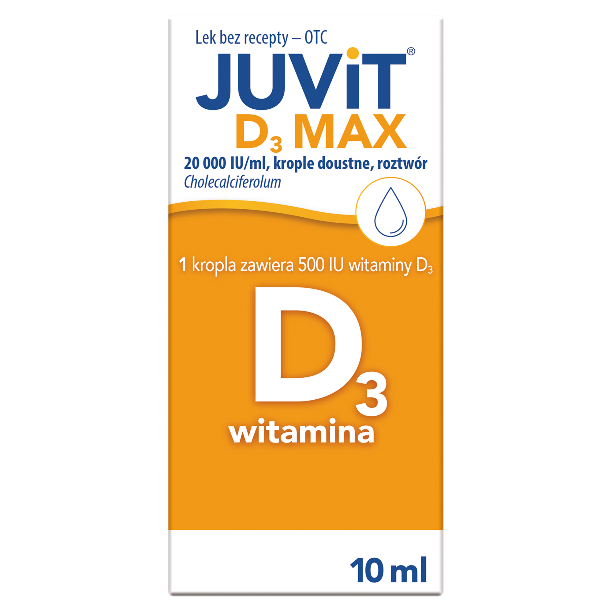 Juvit D3 Max, 20 000 IU/ml, krople doustne, 10 ml zdjęcie