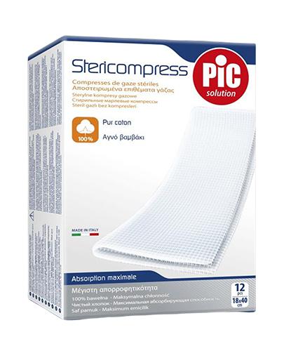 Pic Solution Stericompress Soft Kompresy włókninowe nietkane sterylne 18 cm x 40 cm, 12 szt., cena, wskazania, właściwości zdjęcie