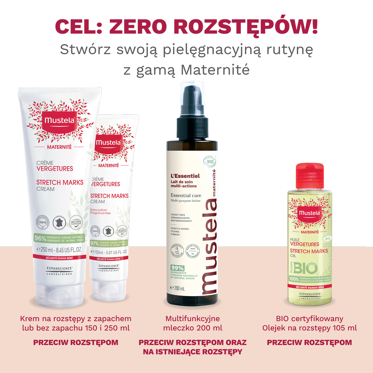Mustela Maternite krem na rozstępy 3w1 2 x 250 ml [DWUPAK]