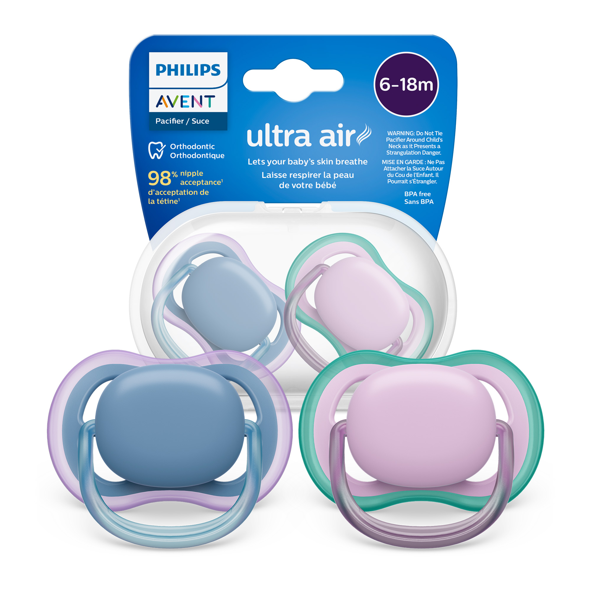 Avent Philips Ultra Air smoczek uspokajający 6-18m 2 sztuki [SCF085/34]  zdjęcie