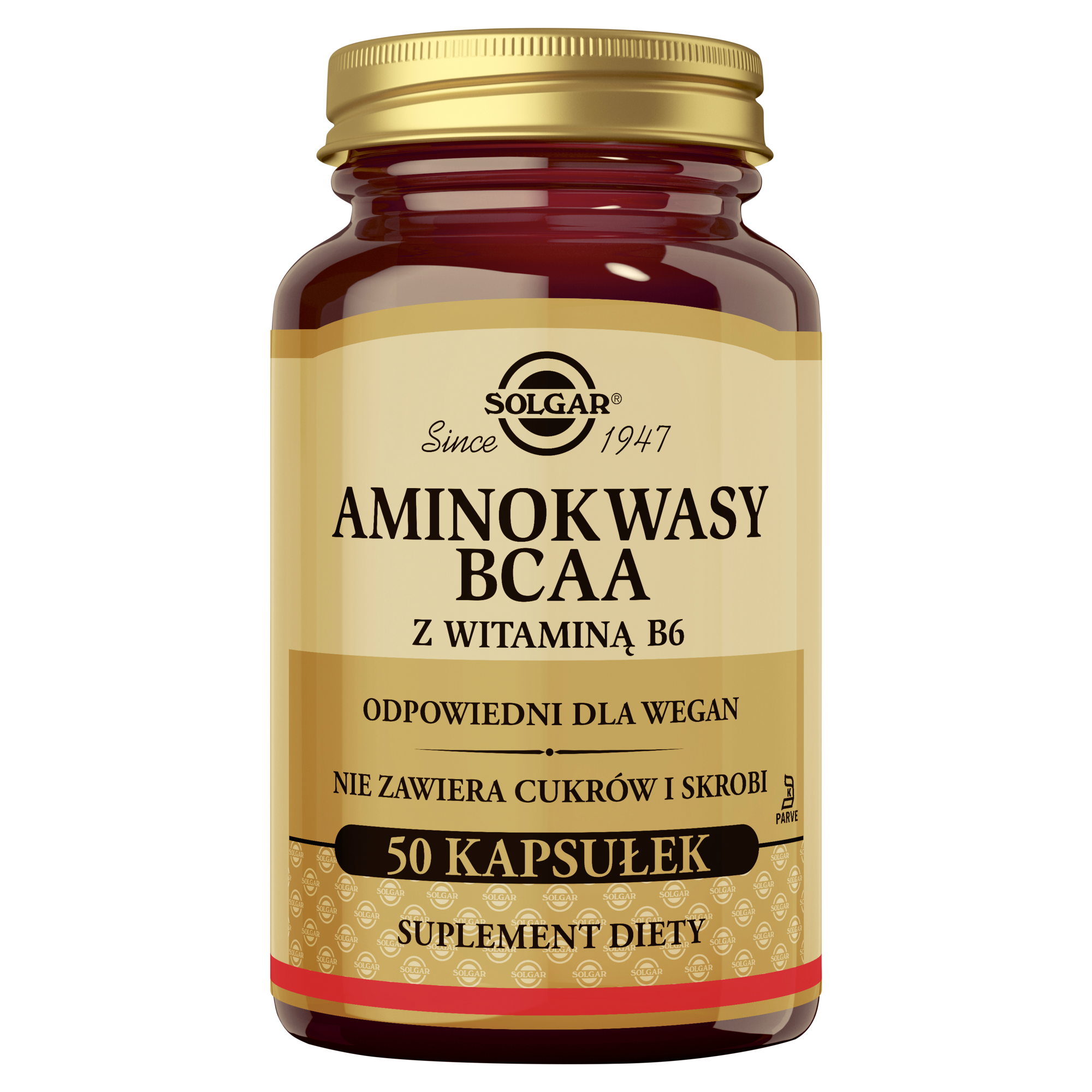 SOLGAR BCAA Plus Aminokwasy o rozgałęzionych łańcuchach 50 kapsułek zdjęcie