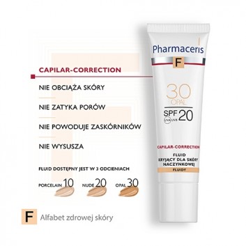 Pharmaceris F Capilar-Correction 30 Opal fluid kryjący SPF20 dla skóry naczynkowej 30 ml