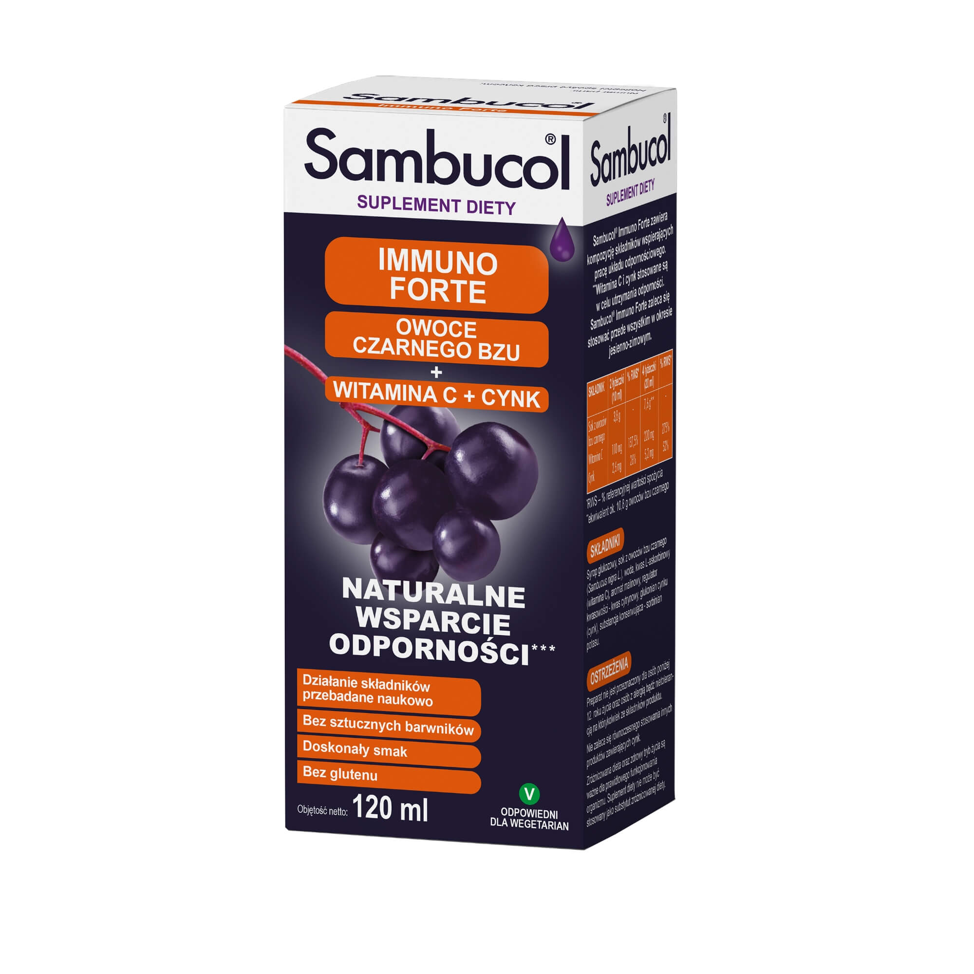 Sambucol Immuno Forte ekstrakt z owoców czarnego bzu 120 ml zdjęcie