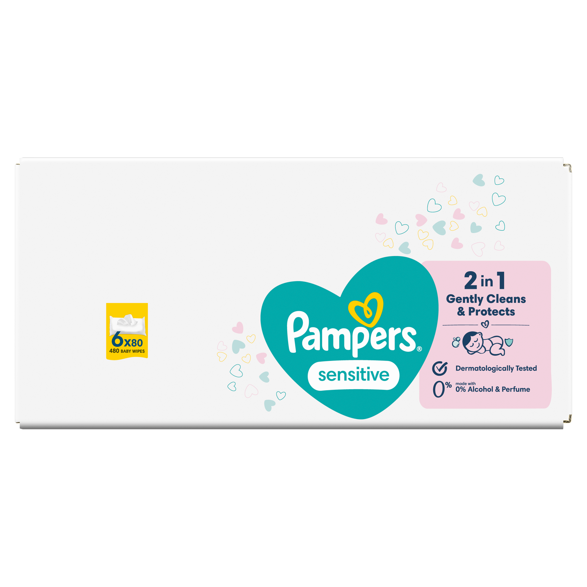 Pampers Sensitive chusteczki nawilżane 6x80 sztuk zdjęcie