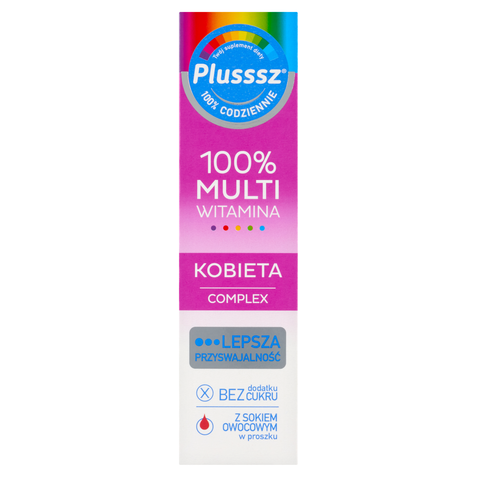 Plusssz 100% Multiwitamina Kobieta complex - 20 tabl. mus. - cena, opinie, właściwości  zdjęcie