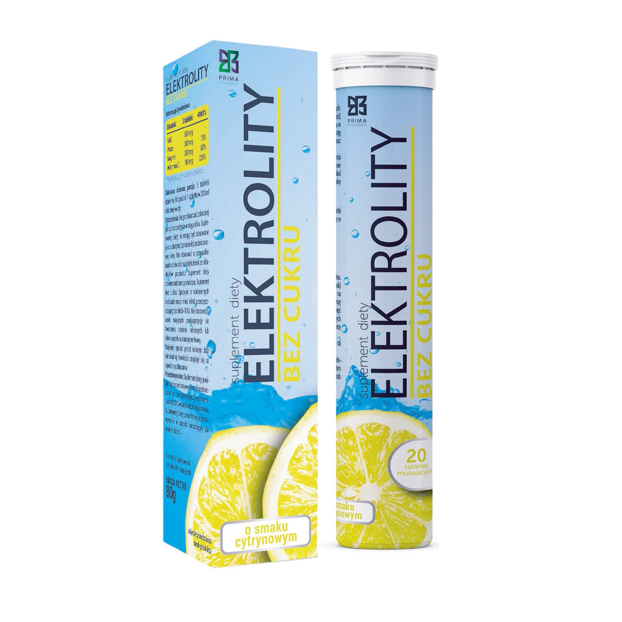 Prima Pharma Elektrolity bez cukru, tabletki musujące, 20 sztuk zdjęcie