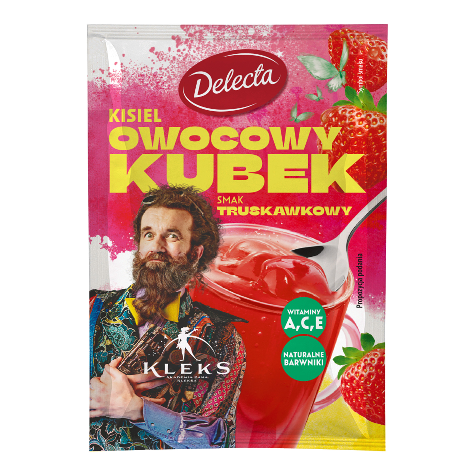 Delecta KLEKS Kisiel owocowy kubek smak truskawkowy, 30 g zdjęcie