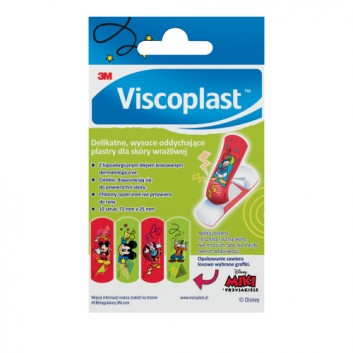 VISCOPLAST MIKI I PRZYJACIELE Plastry z opatrunkiem, 10 sztuk