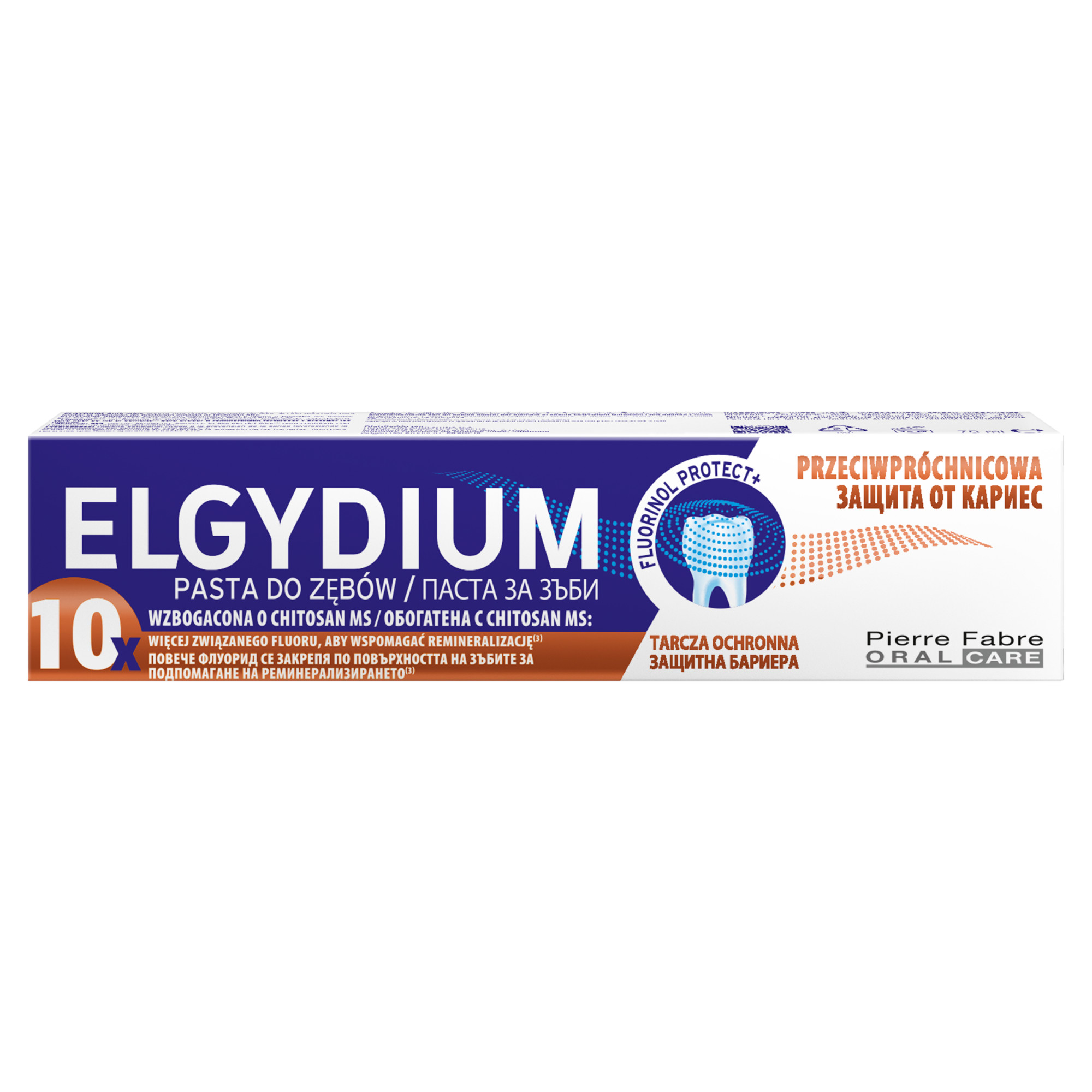 Elgydium, pasta do zębów przeciwpróchnicowa z Kompleksem Fluorinol Protect+, 75 ml zdjęcie