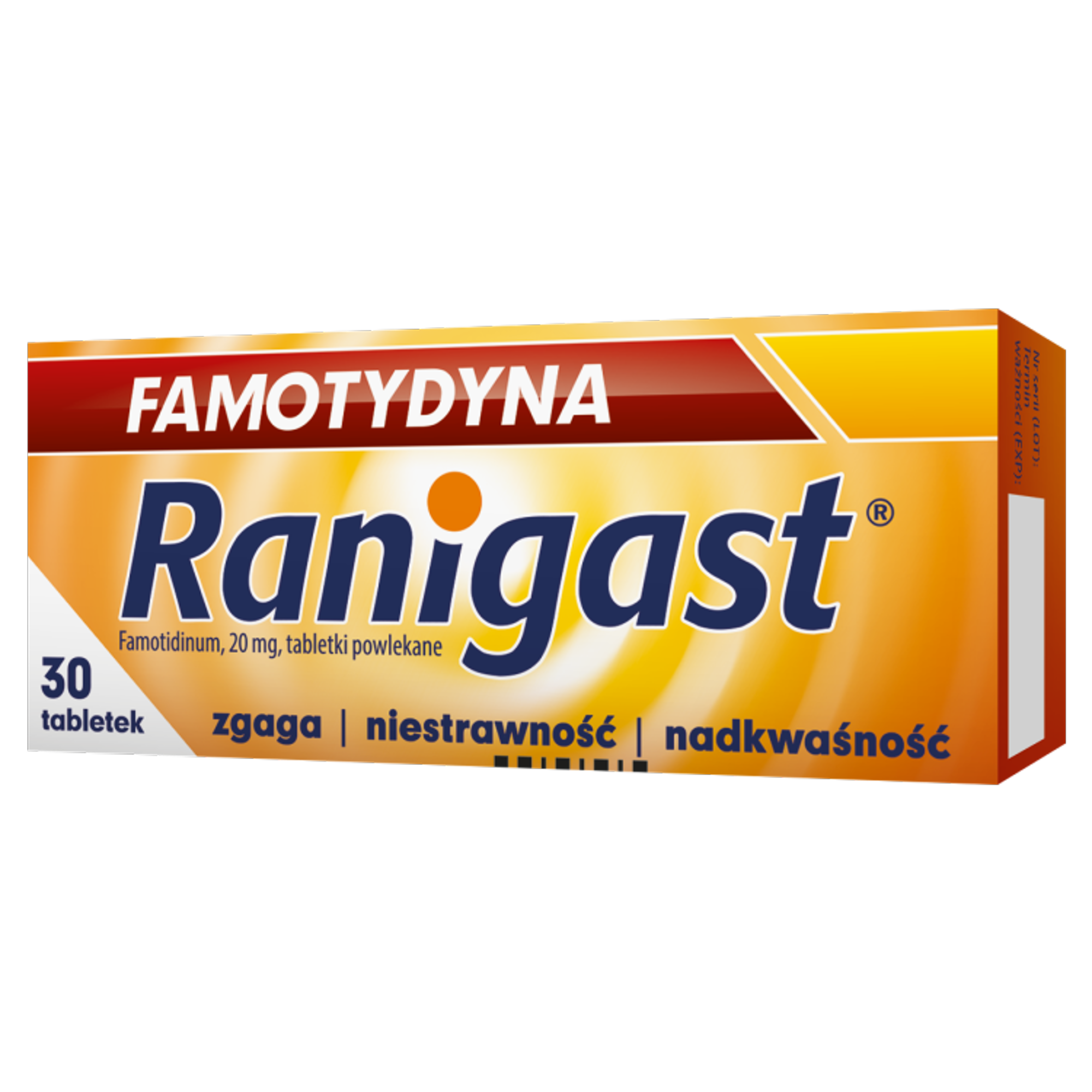 Famotydyna Ranigast 20 mg 30 tabletek powlekanych zdjęcie