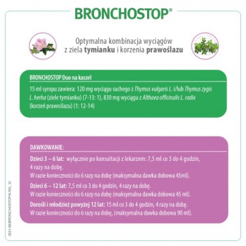 Bronchostop Duo syrop na kaszel suchy - 120 ml  - cena, opinie, dawkowanie