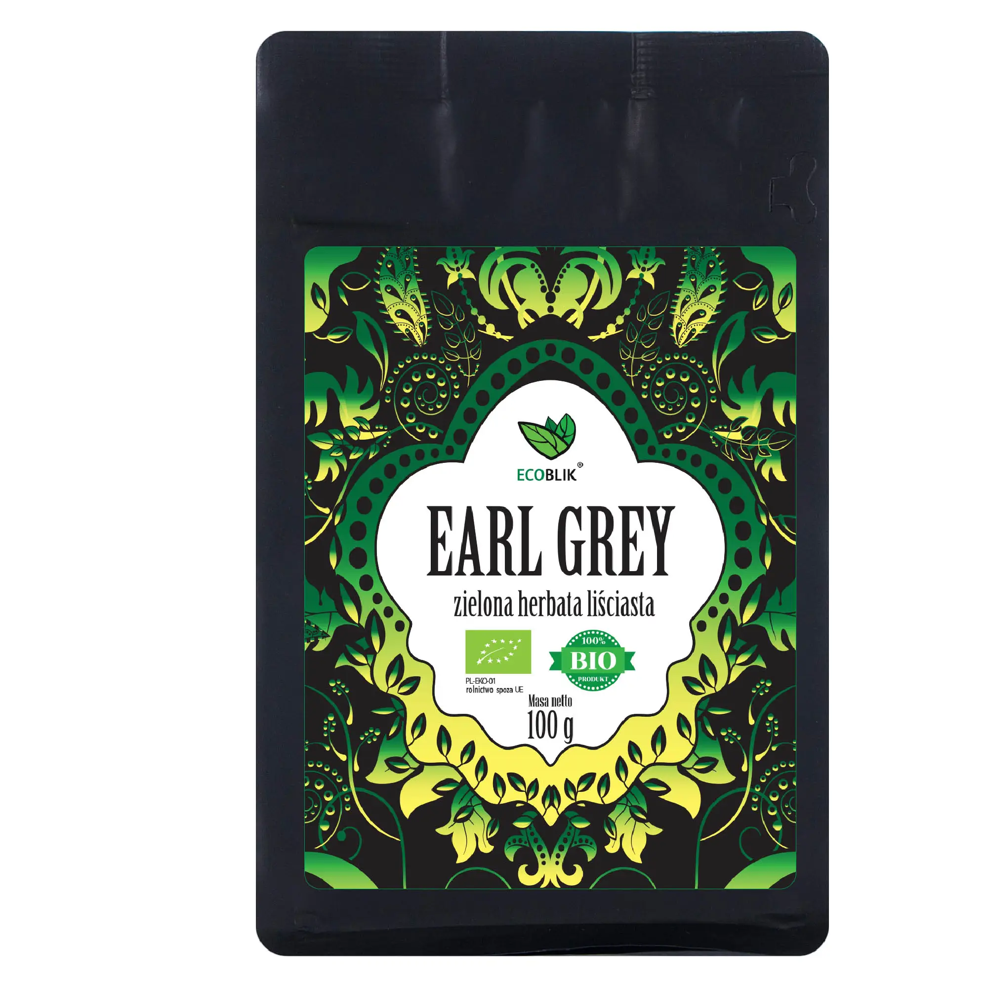 Ecoblik, Herbata zielona Earl Grey Eko, 100 g zdjęcie
