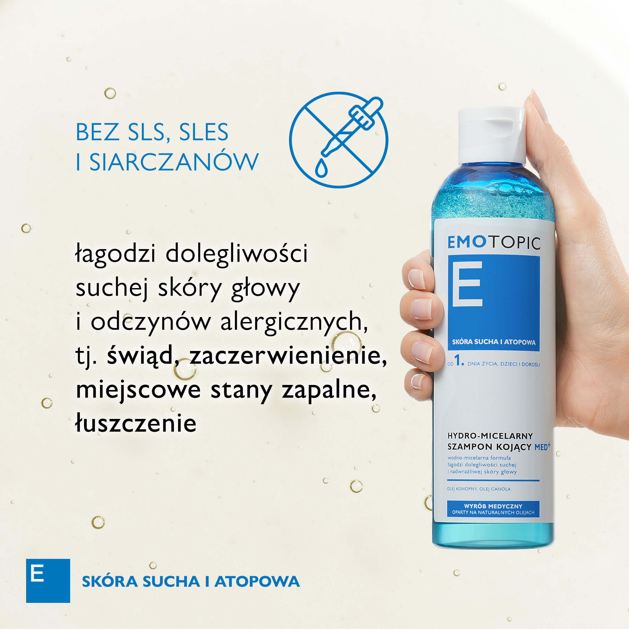 Emotopic hydro-micelarny szampon kojący MED+ do częstego stosowania 250 ml