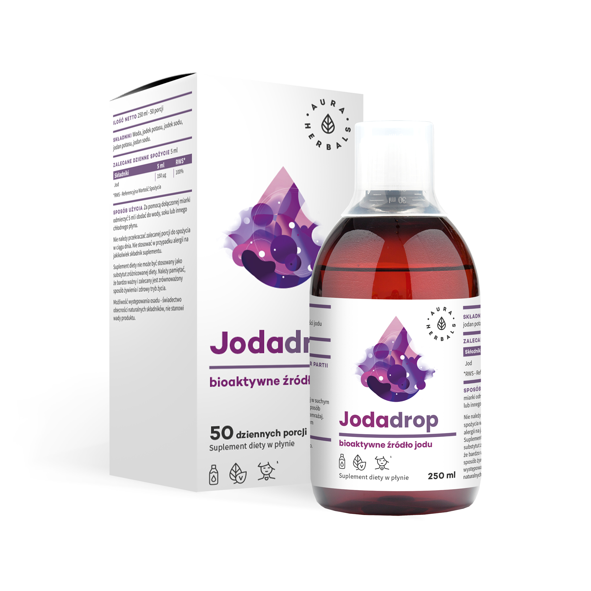 Aura Herbals Jodadrop bioaktywne źródło jodu w płynie 250 ml zdjęcie