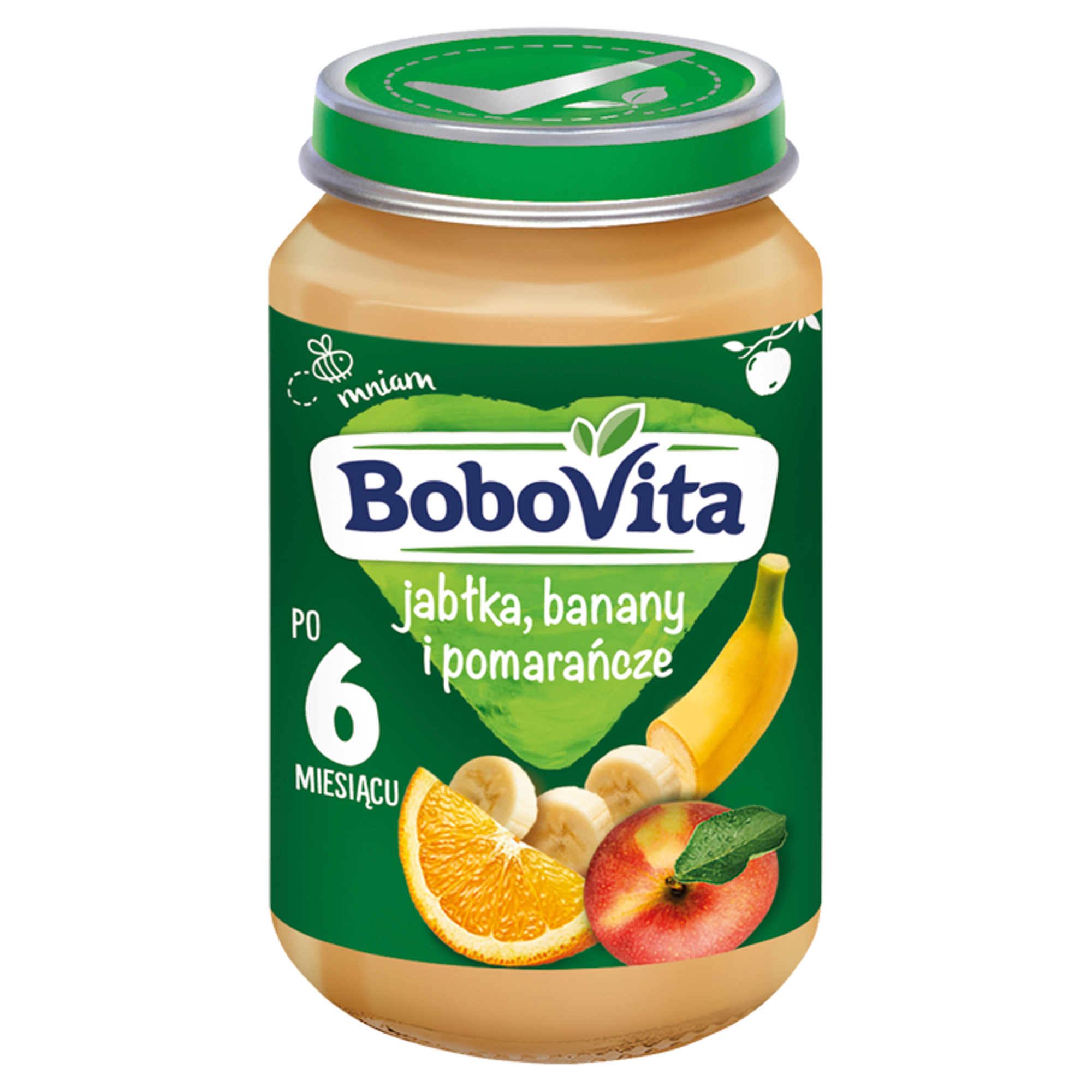 BOBOVITA Jabłka, banany i pomarańcze po 6 m-cu - 190 g - cena, opinie, właściwości zdjęcie