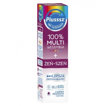 Plusssz 100% Multiwitamina + Żeń-szeń 20 tabletek musujących