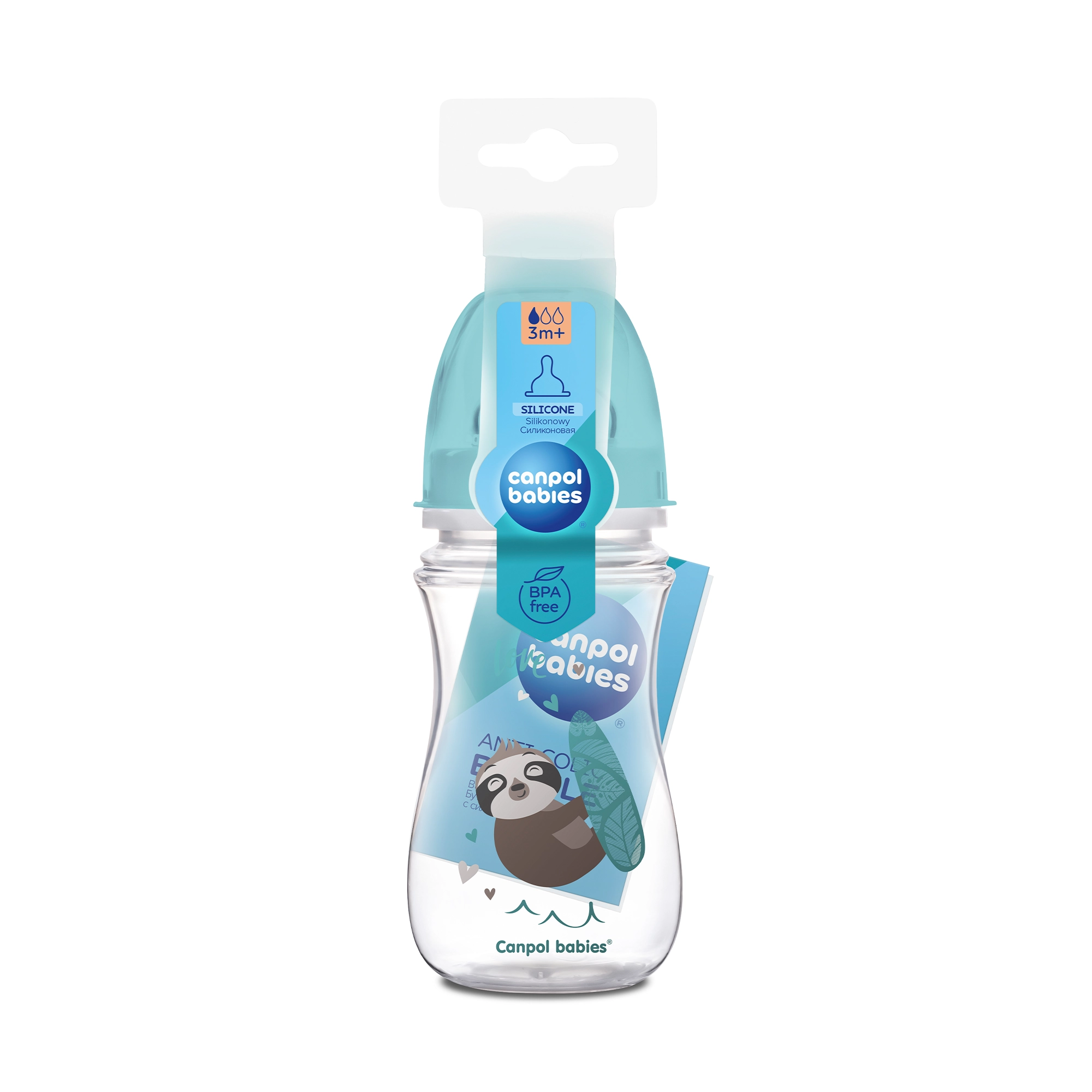 Canpol Babies EasyStart butelka szeroka antykolkowa niebieska 240 ml [35/221_blu] zdjęcie