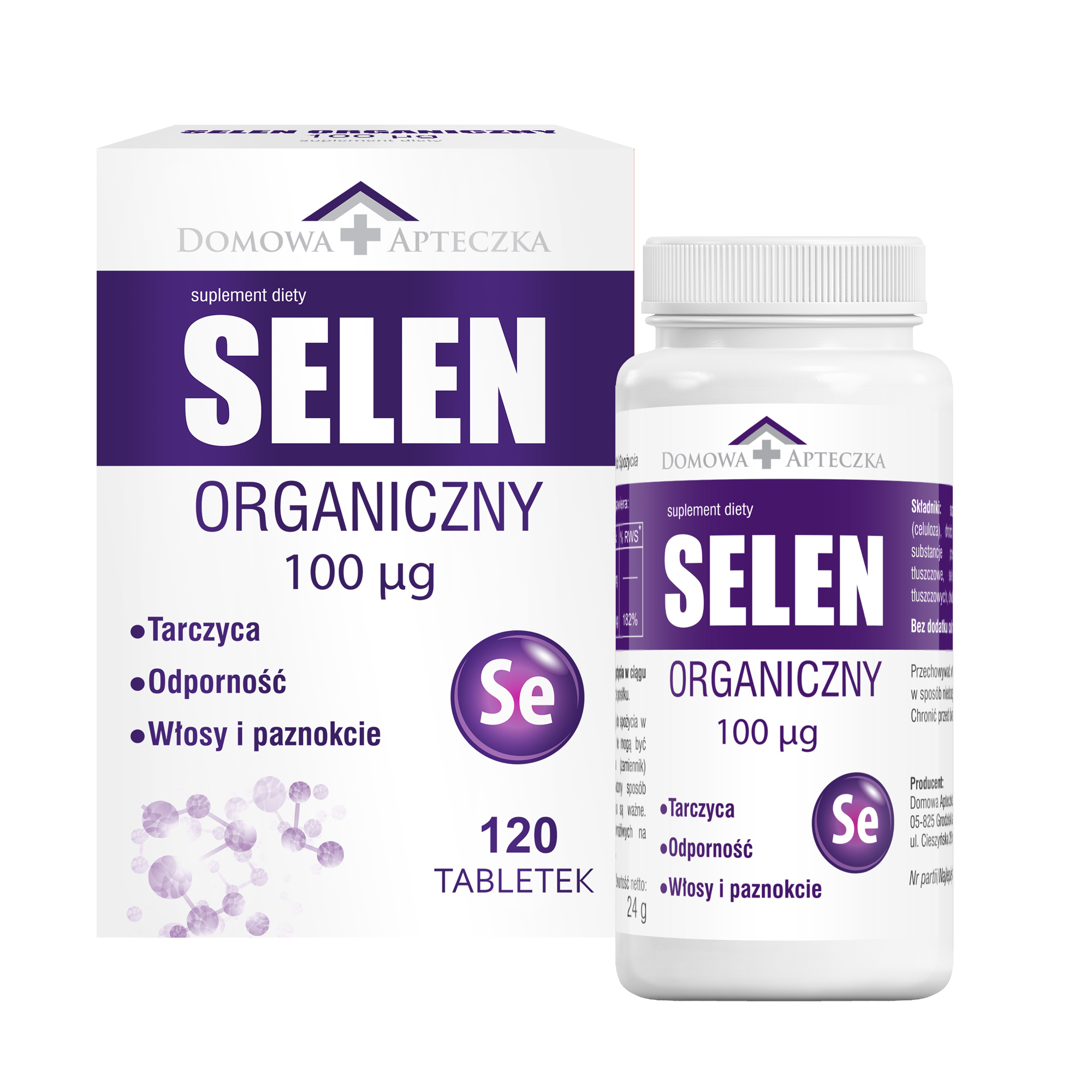 Domowa Apteczka Selen organiczny 100mcg 120 tabletek zdjęcie