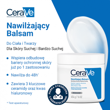 CeraVe, nawilżający balsam z ceramidami do skóry suchej i bardzo suchej, 454 g
