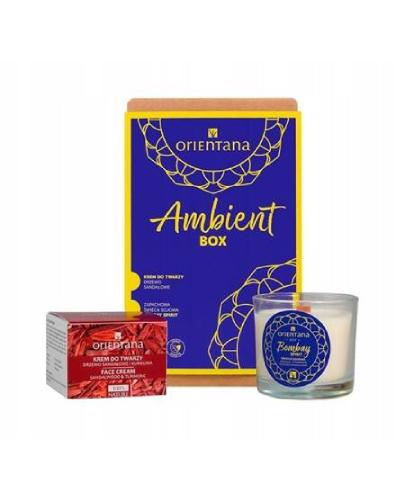 ORIENTANA  Zestaw Ambient BOX Krem do twarzy Drzewo Sandałowe i Kurkuma, 50 g + Zapachowa świeca sojowa Bombay Spirit, 1 sztuka zdjęcie