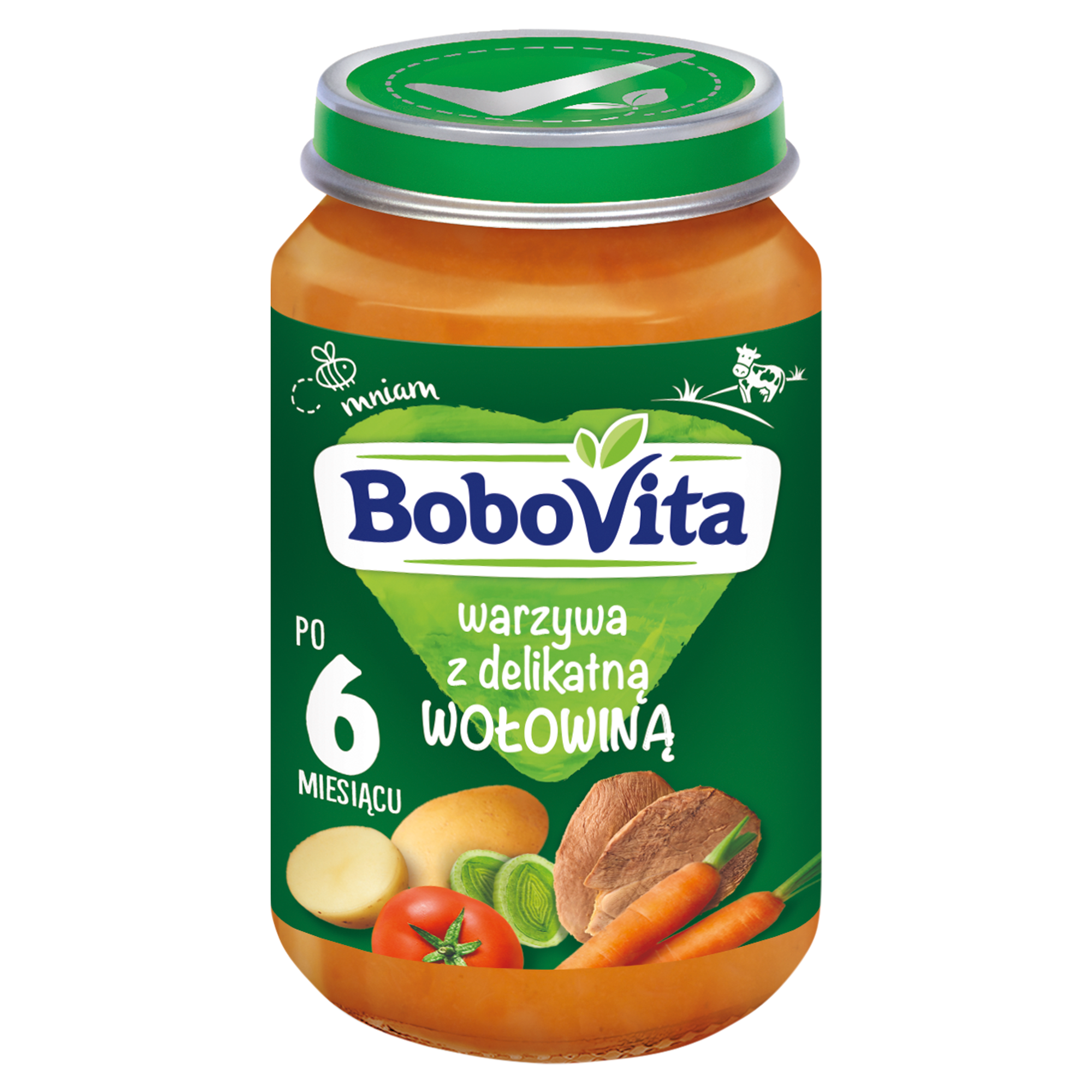 BOBOVITA Warzywa z delikatną wołowiną po 6 m-cu - 190 g - cena, opinie, właściwości zdjęcie
