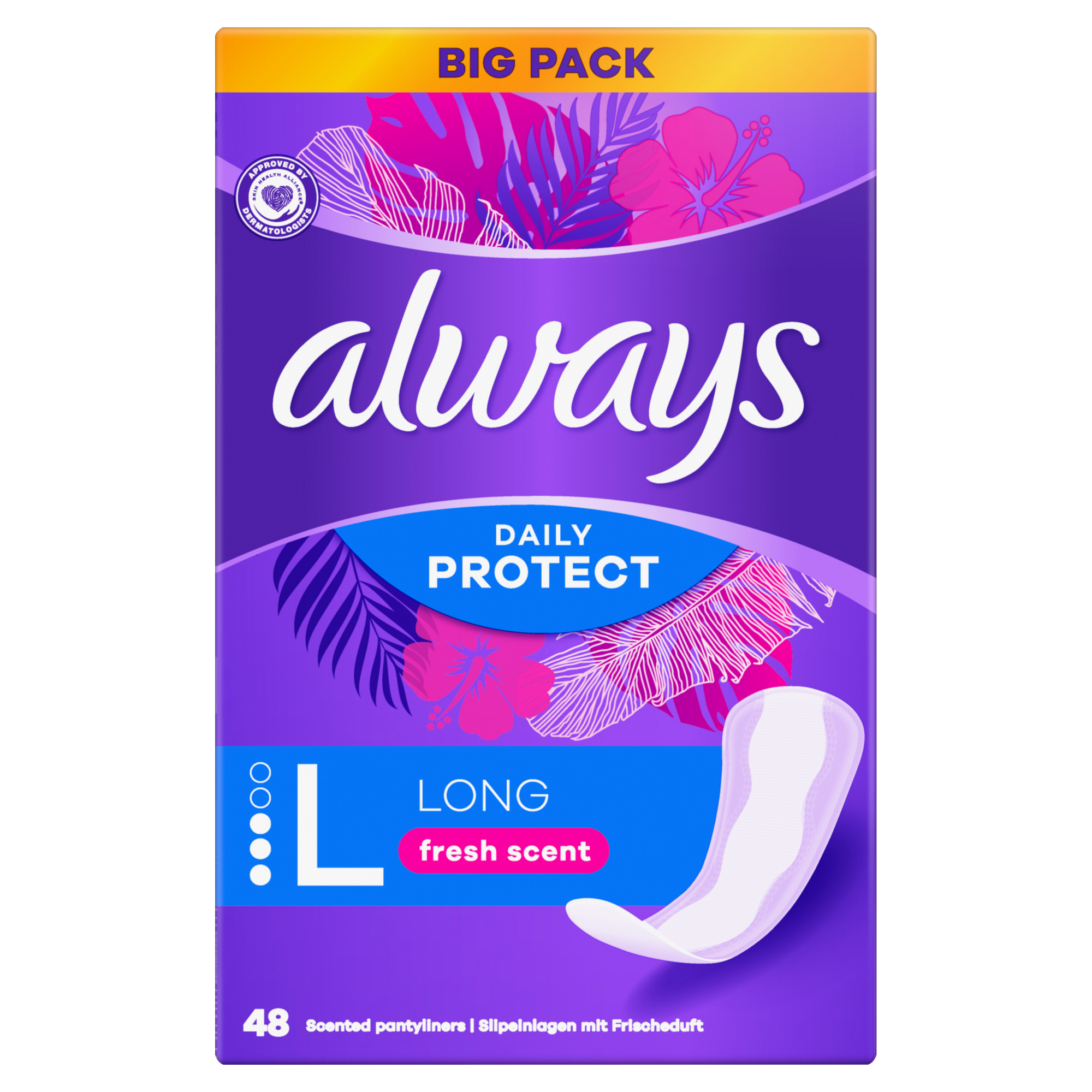 Always Daily Protect Long Wkładki higieniczne o świeżym zapachu, 48 sztuk zdjęcie