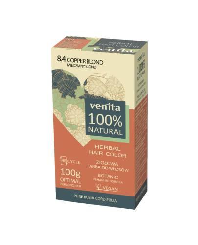 Venita Herbal Hair Color, ziołowa farba do włosów 8.4, Miedziany Blond, 100 g zdjęcie