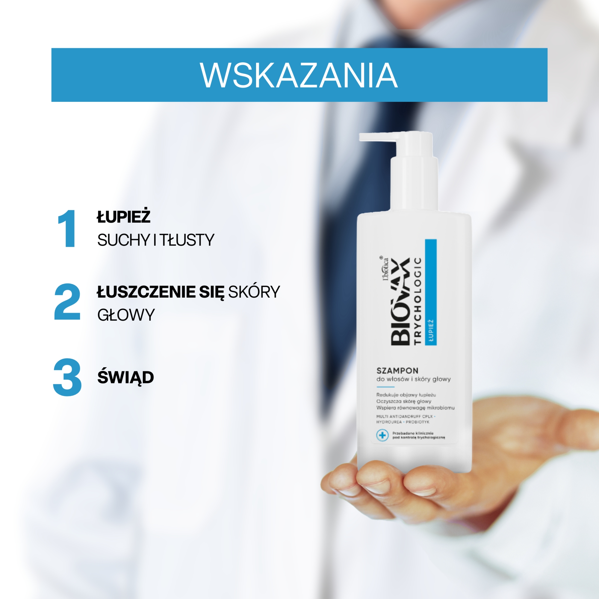 Biovax Trychologic łupież, Szampon do włosów i skóry głowy, 200 ml