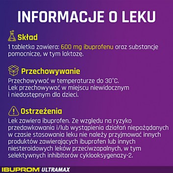 Ibuprom Ultramax 600mg 10 tabletek powlekanych