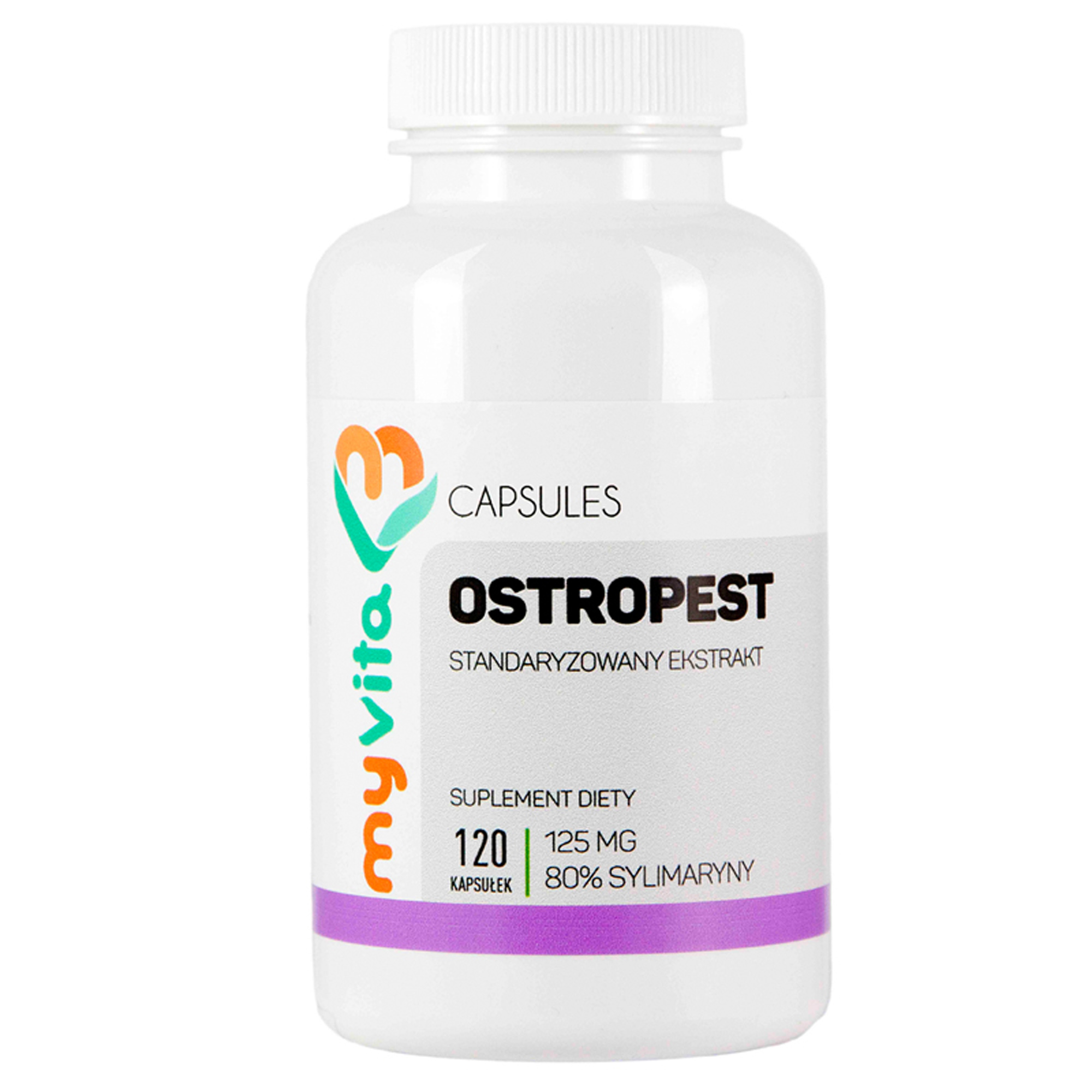 MyVita Ostropest ekstrakt 125 mg sylimaryna 80% 120 kapsułek zdjęcie