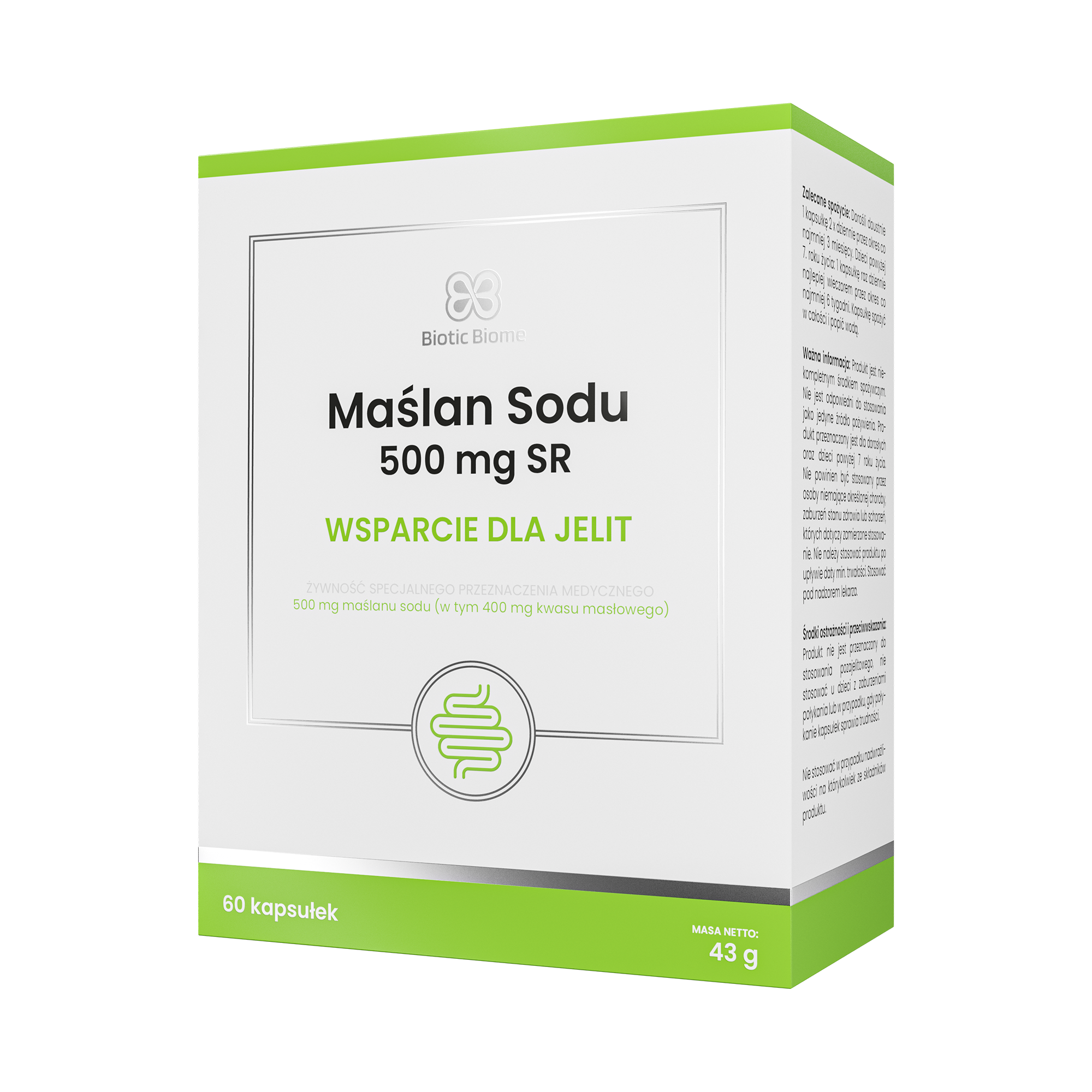 Biotic Biome Maślan sodu 500 mg SR, kapsułki, 60 sztuk
