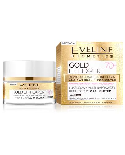 EVELINE COSMETICS GOLD LIFT EXPERT Luksusowy multi-naprawczy krem-serum z 24K złotem 70+ - 50 ml zdjęcie