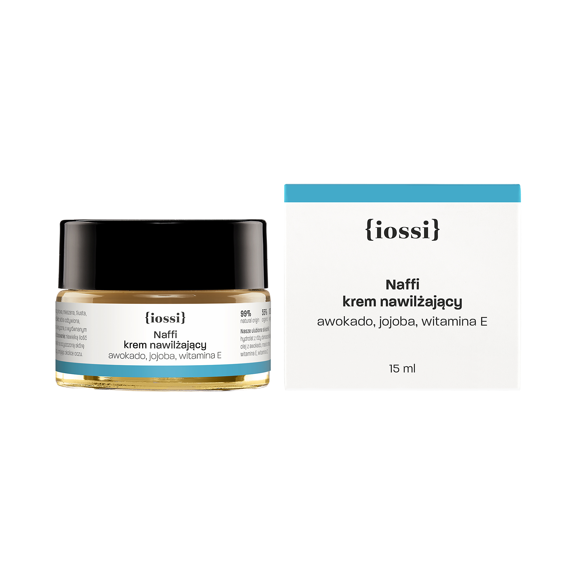 Iossi Naffi Krem nawilżający Awokado, jojoba, witamina E, 15 ml