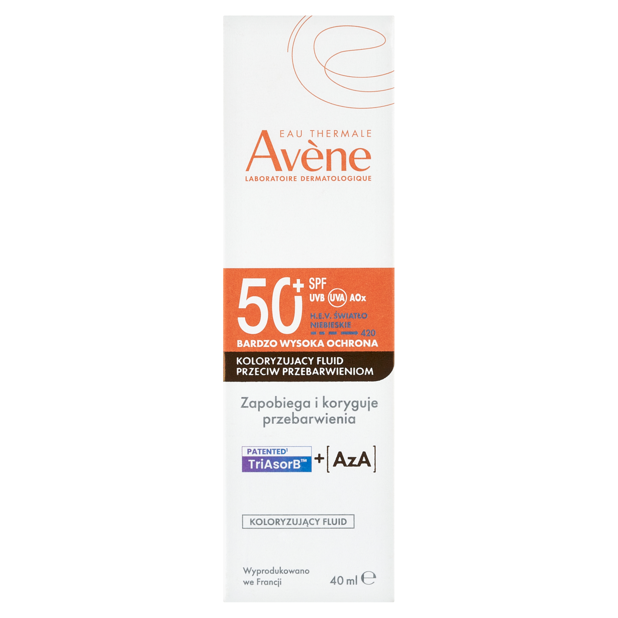Avene, Fluid koloryzujący bardzo wysoka ochrona przeciw przebarwieniom SPF 50+, 40 ml zdjęcie