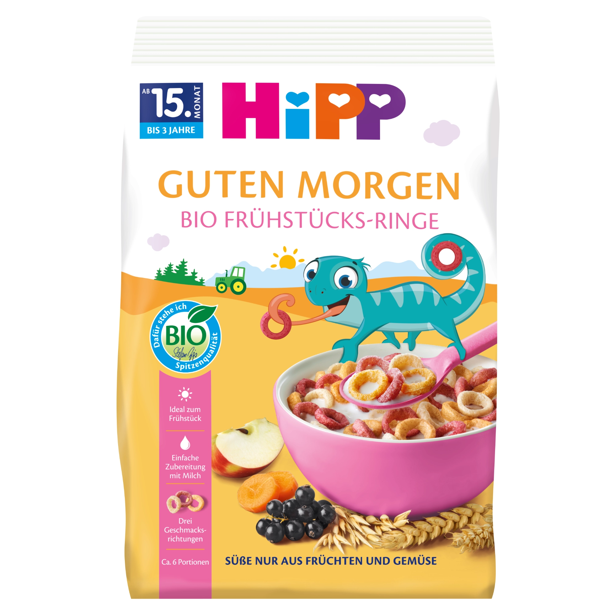 HiPP BIO od pokoleń, Chrupiące kółka wielozbożowe, od 15. m-ca, 135 g