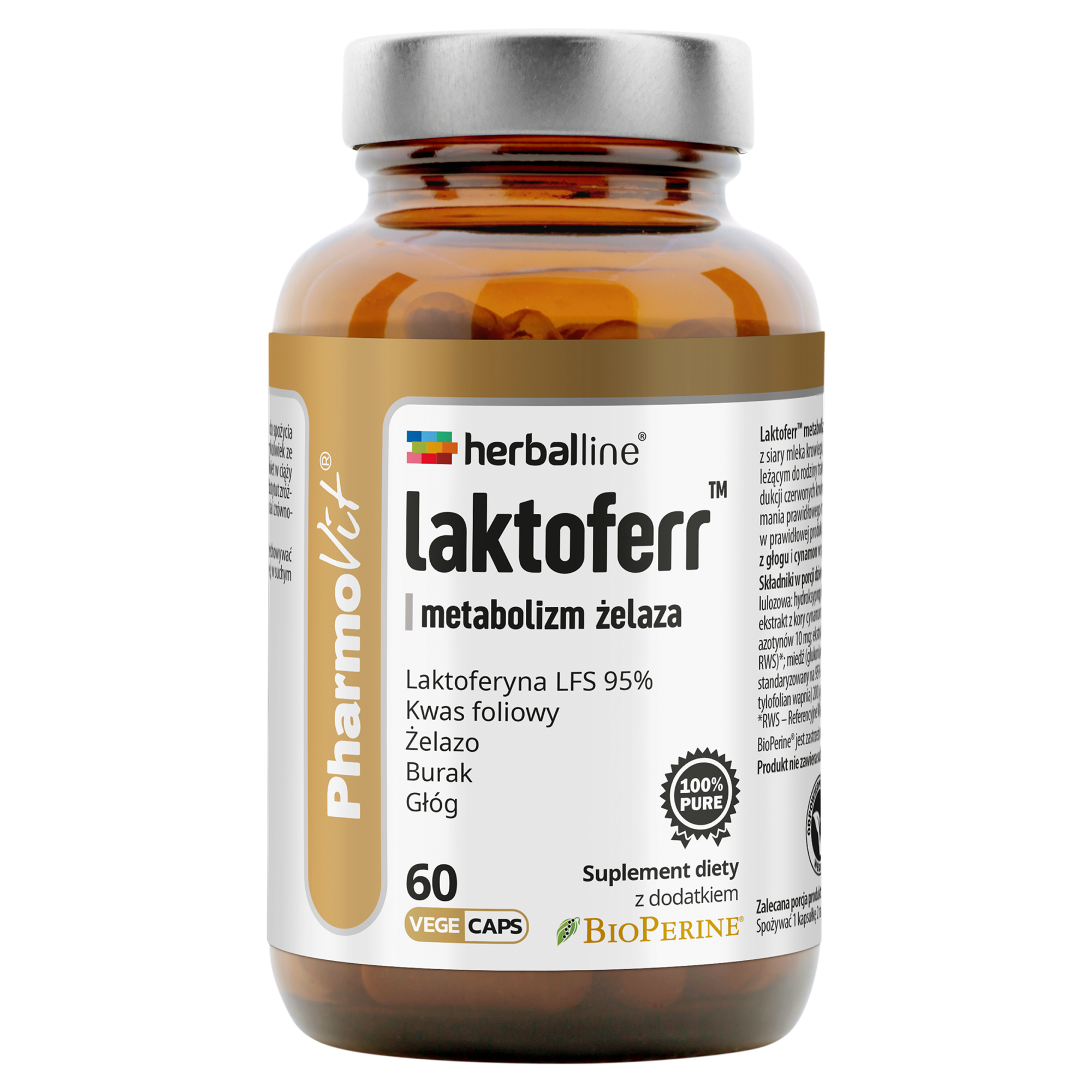 PharmoVit Laktoferr metabolizm żelaza, kapsułki, 60 sztuk  zdjęcie