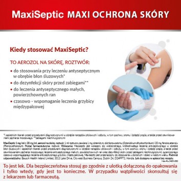 Maxiseptic 1mg/ml + 20mg/ml aerozol na skórę 50 ml