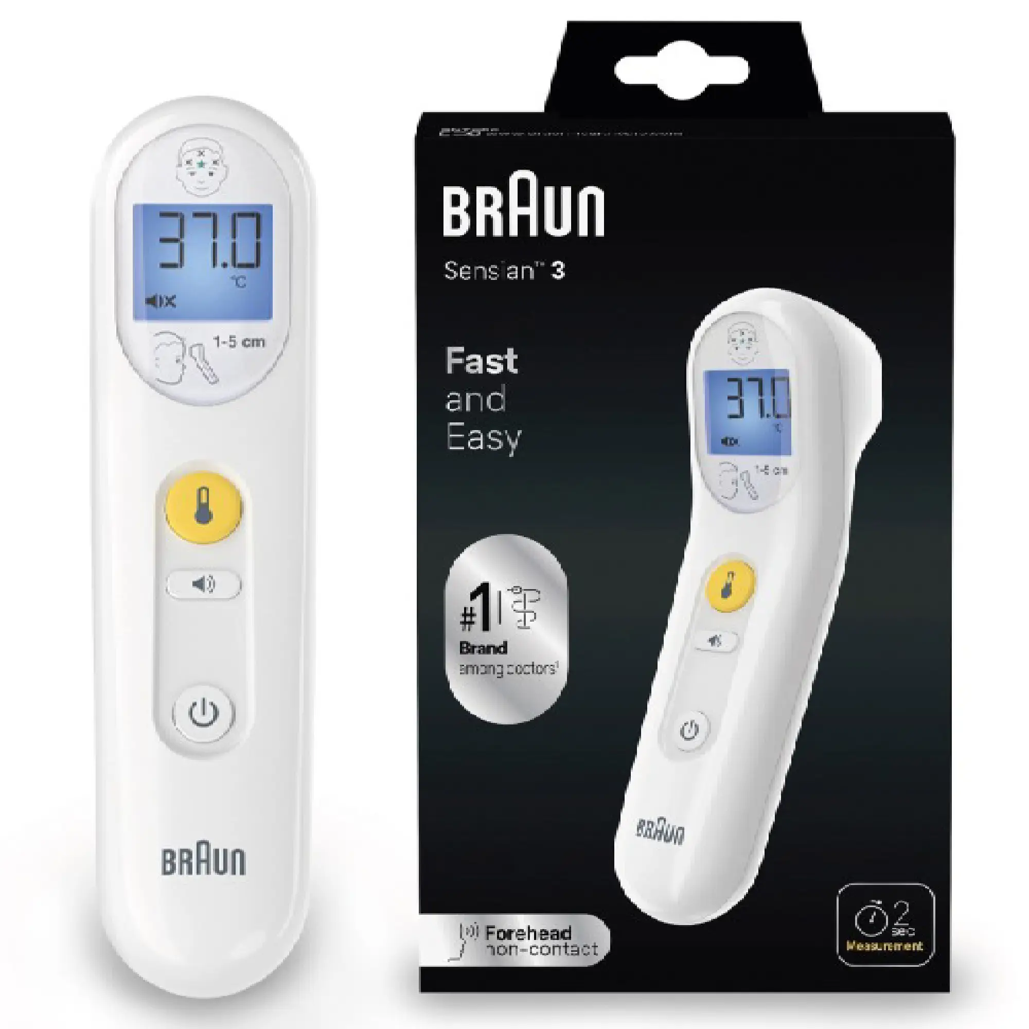 Braun Sensian 3/BNT050EE Termometr bezdotykowy do czoła, 1 sztuka zdjęcie