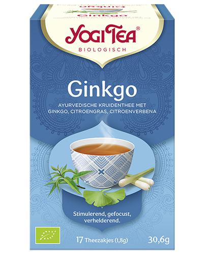 Yogi Tea Organic Ginkgo Ajurwedyjska Herbata z miłorzębem japońskim, 17 sasz., cena, opinie, właściwości  zdjęcie